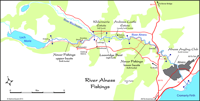 river alness or averon salmon fishing map