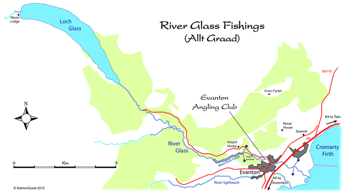 river glass or allt graad salmon fishing map